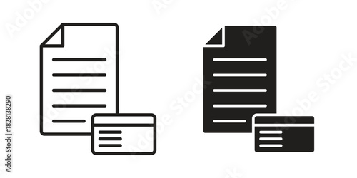 Credit history icons. Black and White Vector Icons. can be used web and mobile