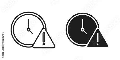Delay icons. Black and White Vector Icons. can be used web and mobile