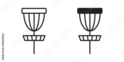 Disc golf icons. Black and White Vector Icons. can be used web and mobile
