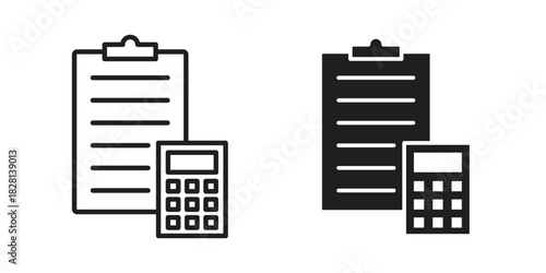 Estimate icons. Black and White Vector Icons. can be used web and mobile
