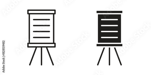 Flip chart icons. Black and White Vector Icons. can be used web and mobile