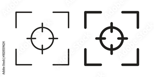 Focus icons. Black and White Vector Icons. can be used web and mobile