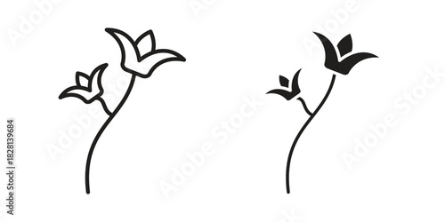Freesia icons. Black and White Vector Icons. can be used web and mobile
