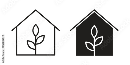 Greenhouse icons. Black and White Vector Icons. can be used web and mobile