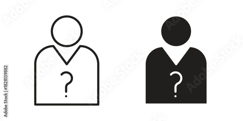 Guess who icons. Black and White Vector Icons. can be used web and mobile