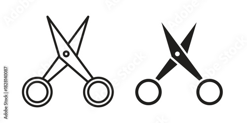 Hairdresser scissors icons. Black and White Vector Icons. can be used web and mobile