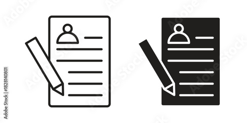 Job appslication icons. Black and White Vector Icons. can be used web and mobile