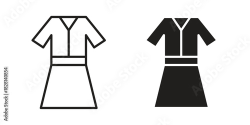 Kimono icons. Black and White Vector Icons. can be used web and mobile