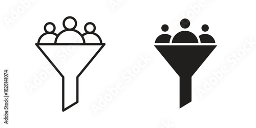 Lead generation icons. Black and White Vector Icons. can be used web and mobile