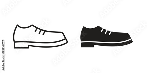 Leather shoes icons. Black and White Vector Icons. can be used web and mobile