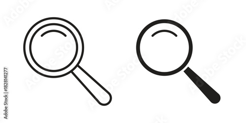Loupe icons. Black and White Vector Icons. can be used web and mobile