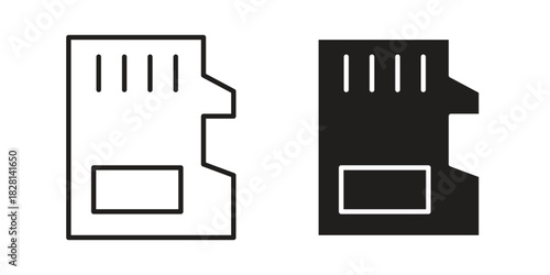 Memory card icons. Black and White Vector Icons. can be used web and mobile
