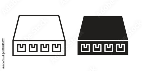 Network switch icons. Black and White Vector Icons. can be used web and mobile