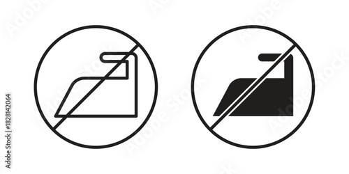No ironing icons. Black and White Vector Icons. can be used web and mobile