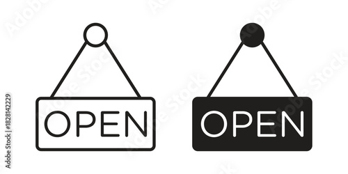 Open icons. Black and White Vector Icons. can be used web and mobile