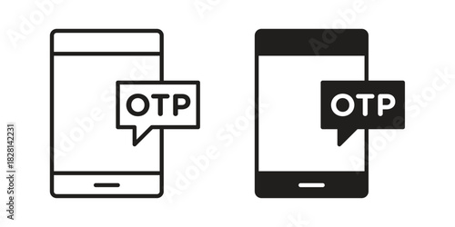 OTP icons. Black and White Vector Icons. can be used web and mobile