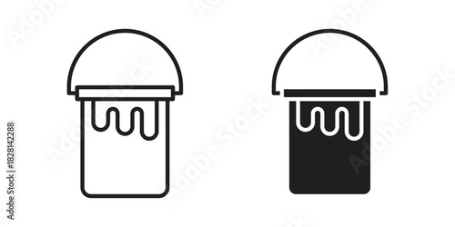 Paint bucket icons. Black and White Vector Icons. can be used web and mobile