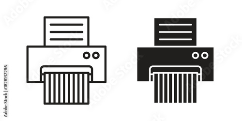 Paper shredder icons. Black and White Vector Icons. can be used web and mobile
