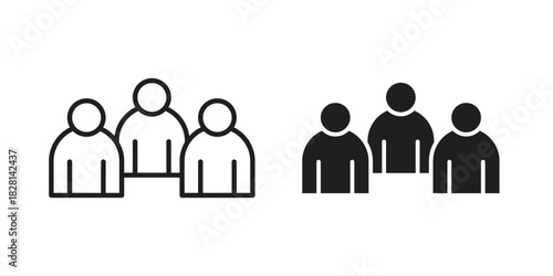 people icons. Black and White Vector Icons. can be used web and mobile