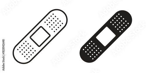 Plaster icons. Black and White Vector Icons. can be used web and mobile