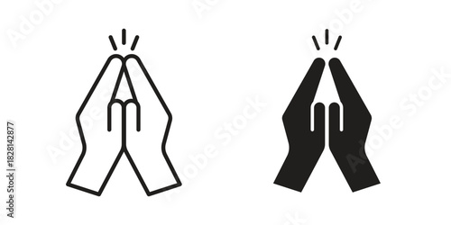 Pray icons. Black and White Vector Icons. can be used web and mobile