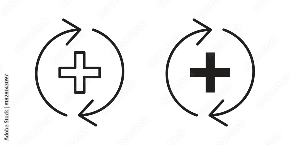 Obraz premium Recovery icons. Black and White Vector Icons. can be used web and mobile