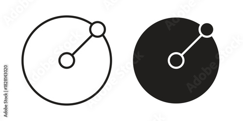 Radius icons. Black and White Vector Icons. can be used web and mobile