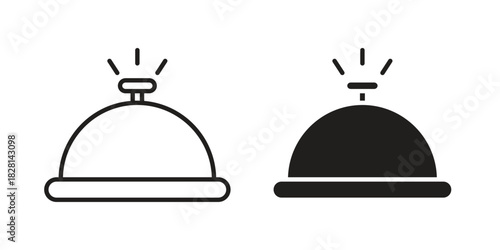 Reception bell icons. Black and White Vector Icons. can be used web and mobile