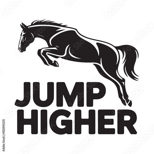 Jump Higher Galloping Horse Silhouette Vector