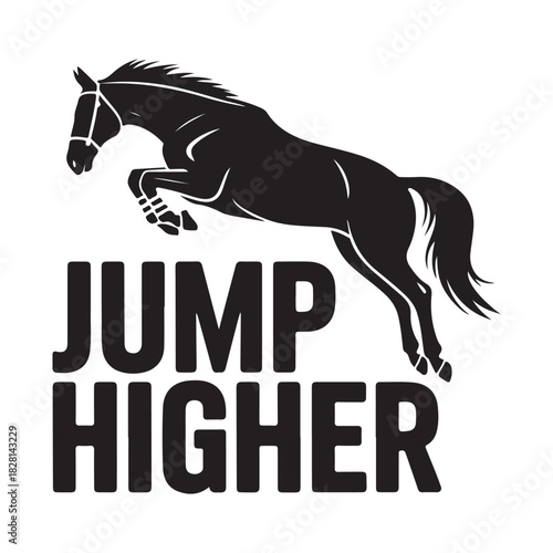 Jump Higher Horse Action Silhouette Vector