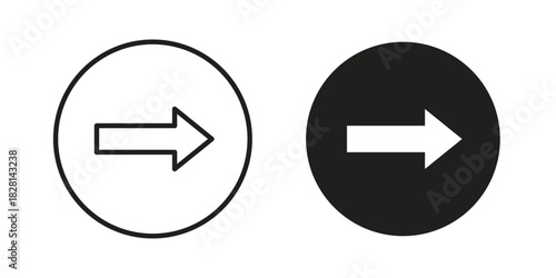 Right arrow icons. Black and White Vector Icons. can be used web and mobile