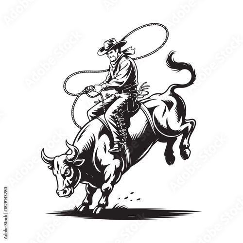 Bucking Bronco Horse Silhouette Vector Icon