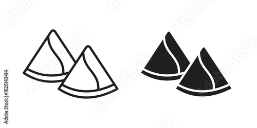 Samosa icons. Black and White Vector Icons. can be used web and mobile