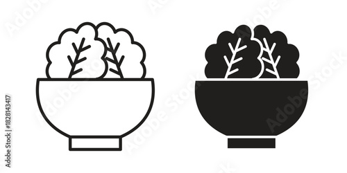 Salad icons. Black and White Vector Icons. can be used web and mobile