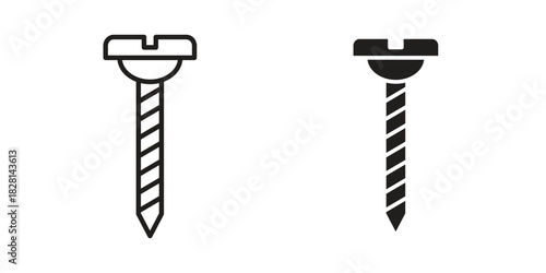 Screw icons. Black and White Vector Icons. can be used web and mobile