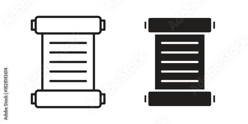 Scrolls icons. Black and White Vector Icons. can be used web and mobile