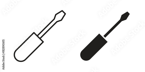 Screwdriver icons. Black and White Vector Icons. can be used web and mobile