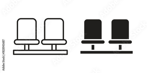 Seats icons. Black and White Vector Icons. can be used web and mobile