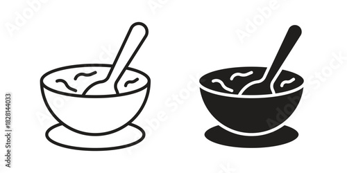 Sour soup icons. Black and White Vector Icons. can be used web and mobile