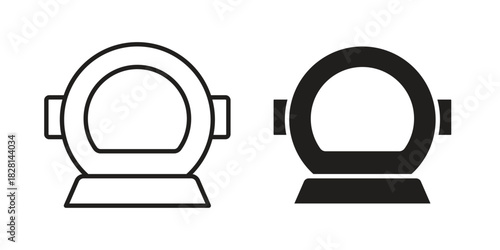 Space helmet icons. Black and White Vector Icons. can be used web and mobile