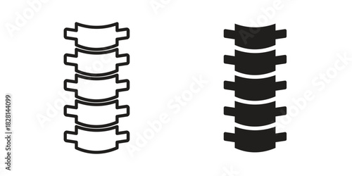 Spine Bone icons. Black and White Vector Icons. can be used web and mobile