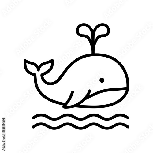 whale spouting vector line icon on a white background
Vector line icon on a white background
