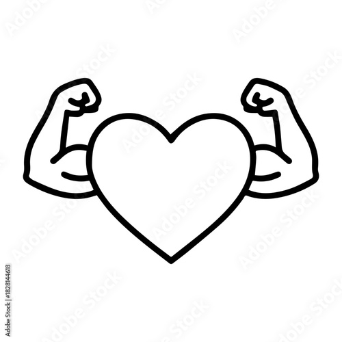 heart with muscles vector line icon on a white background
Vector line icon on a white background