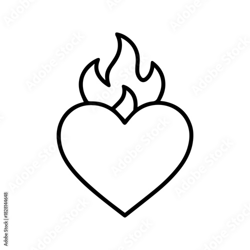 burning heart vector line icon on a white background
Vector line icon on a white background