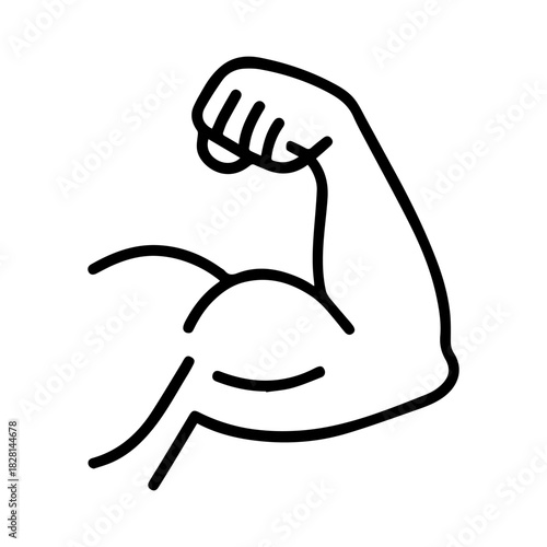 muscular arm vector line icon on a white background
Vector line icon on a white background