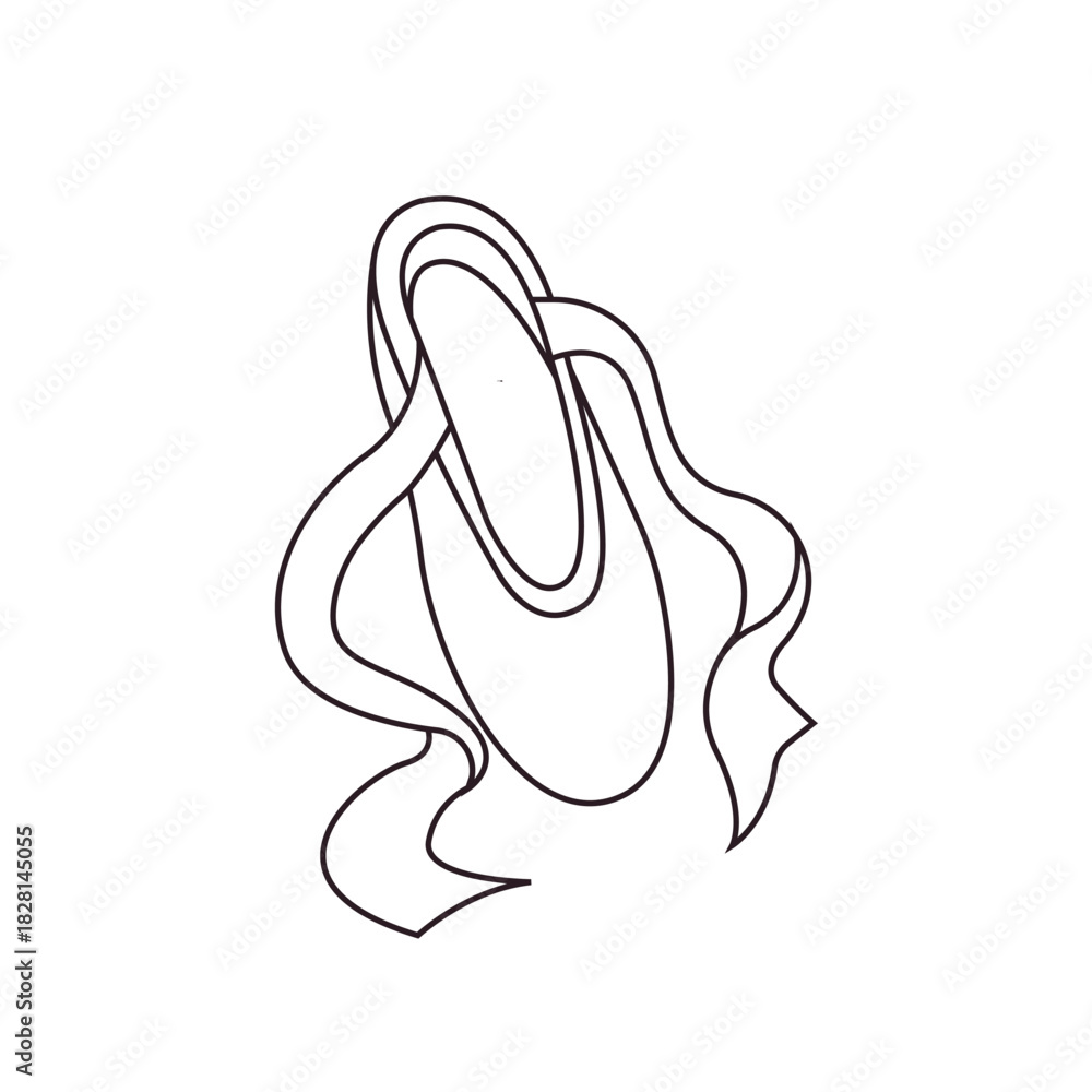 Fototapeta premium ballet shoes en pointe sole dance slipper pink emoji symbol sign icon vector illustration isolated flat