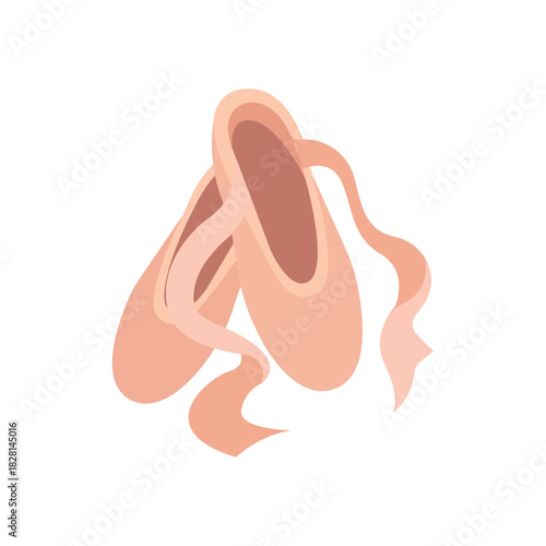 ballet shoes en pointe sole dance slipper pink emoji symbol sign icon vector illustration isolated flat