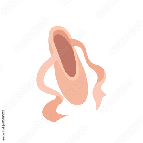 ballet shoes en pointe sole dance slipper pink emoji symbol sign icon vector illustration isolated flat