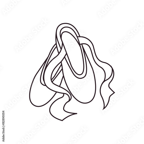 ballet shoes en pointe sole dance slipper pink emoji symbol sign icon vector illustration isolated flat