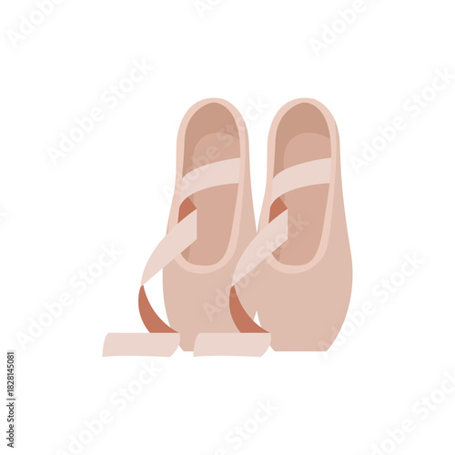ballet shoes en pointe sole dance slipper pink emoji symbol sign icon vector illustration isolated flat
